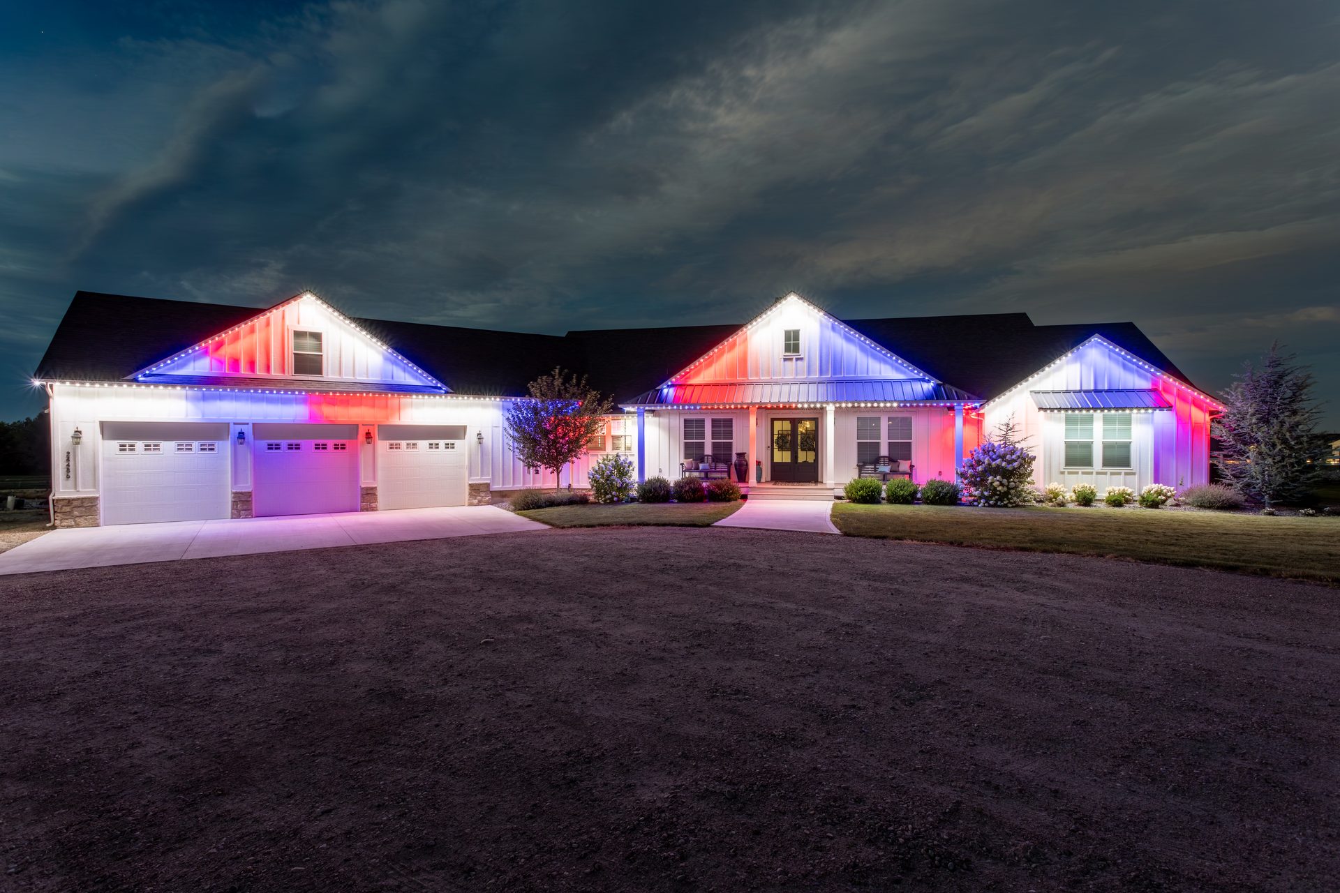 Home with Game Day permanent lighting