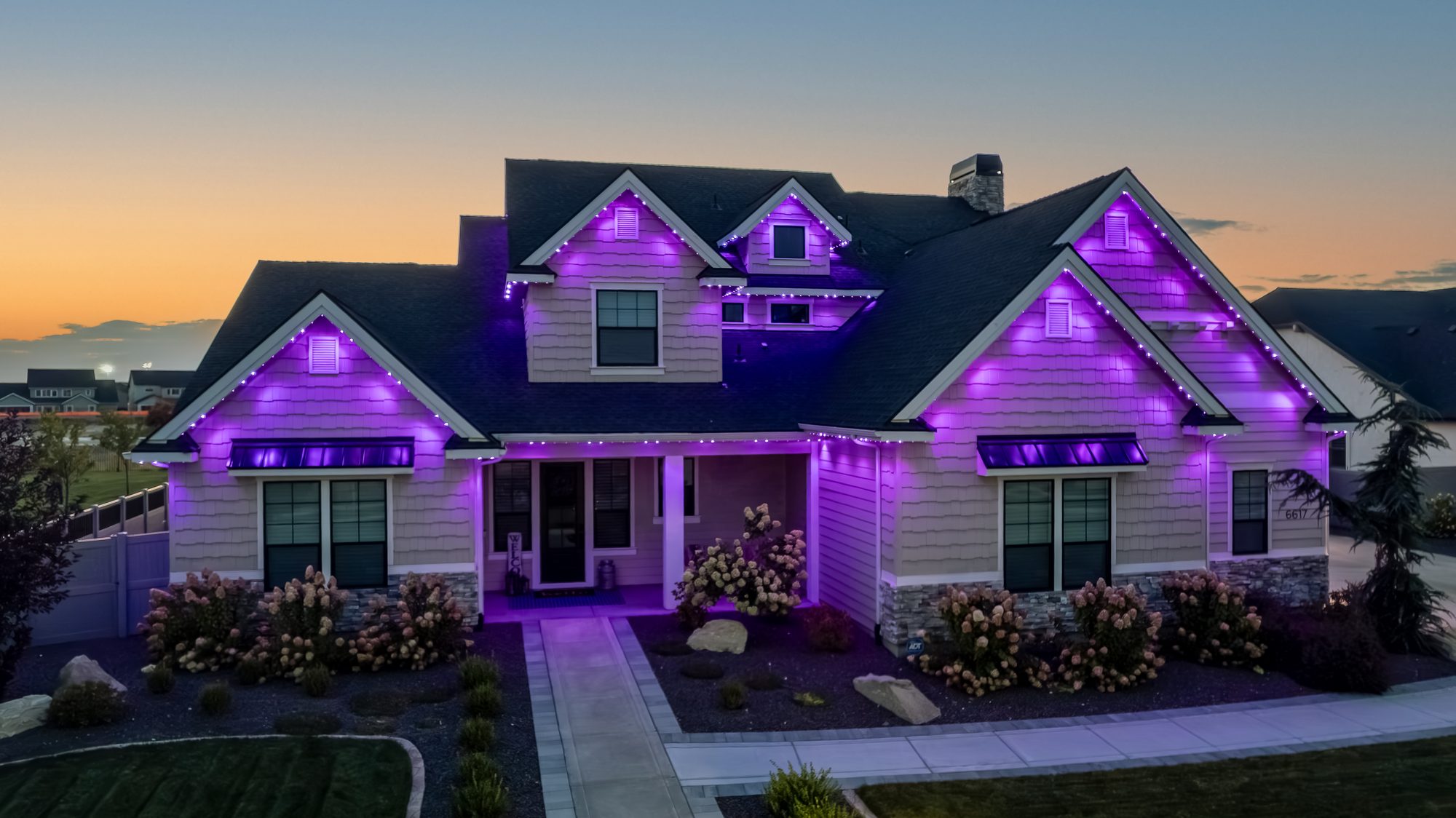 Game Day Lighting installation by Valley Shine Permanent Lighting
