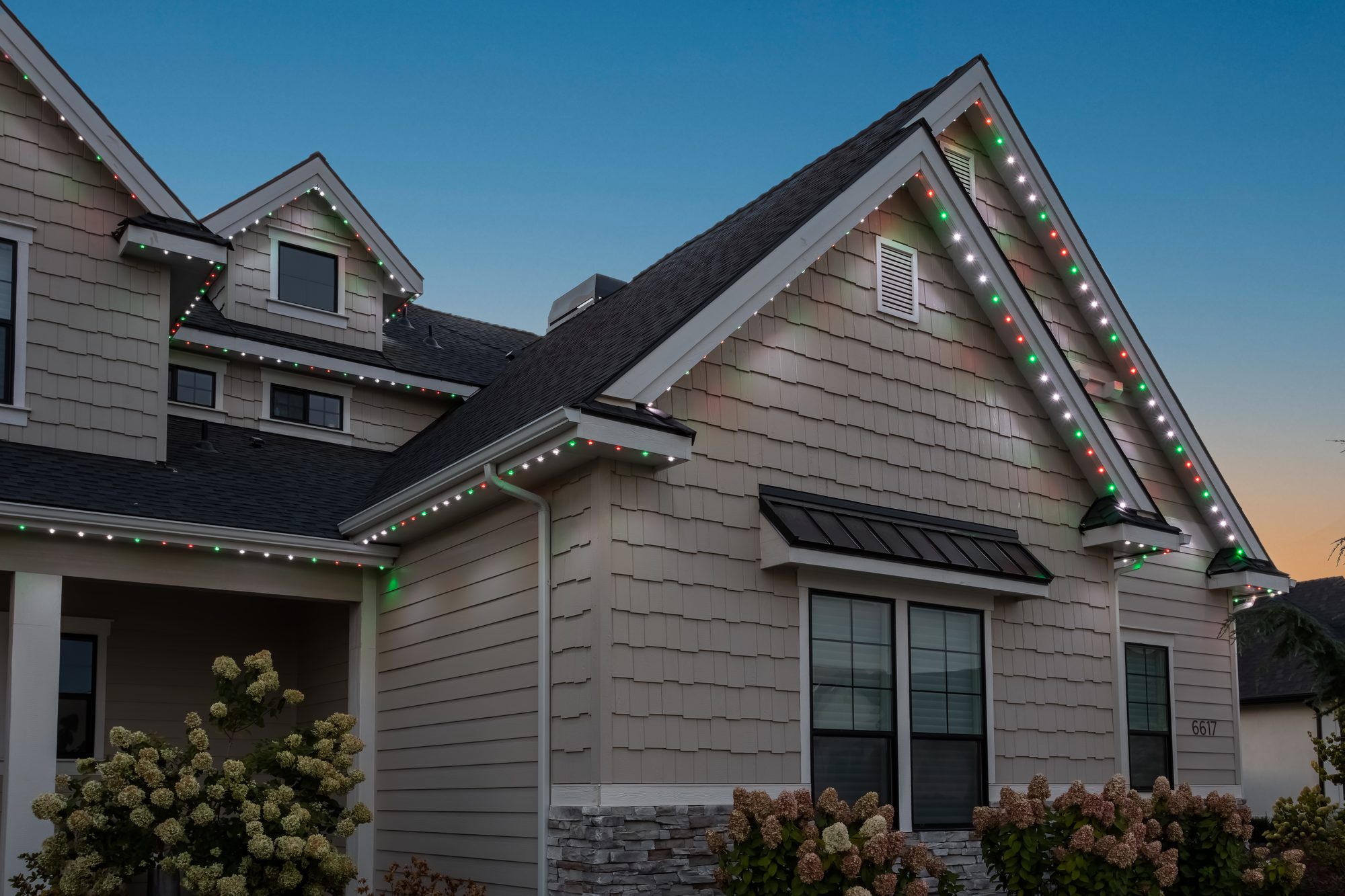 Holiday Lighting installation by Valley Shine Permanent Lighting