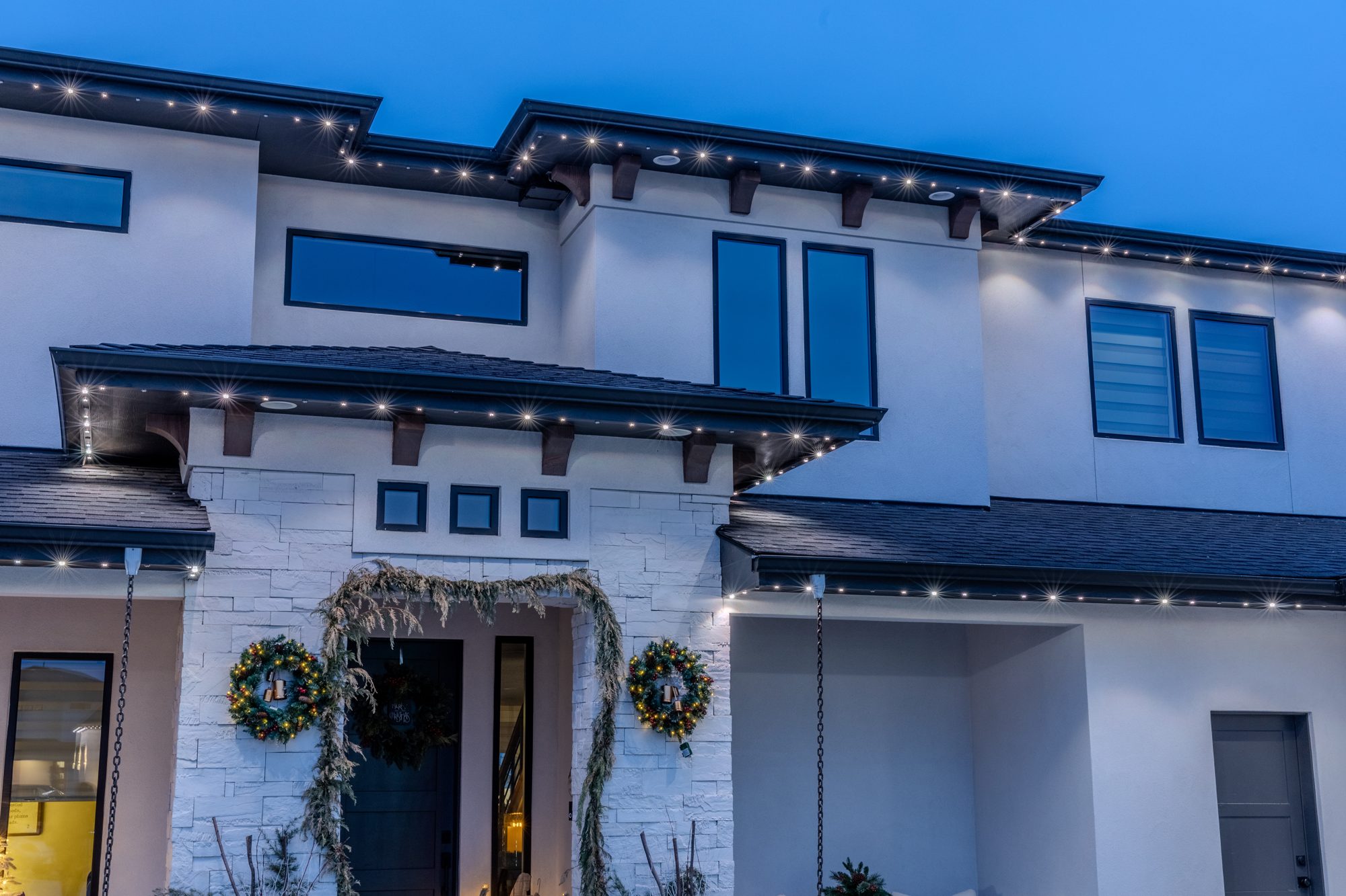 Security lighting on an Idaho home
